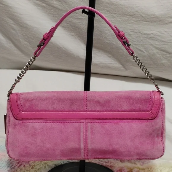 RARE! Auth Coach Y2K 90's Vintage Legacy 🩷 Pink Suede Small Satchel - Picture 6 of 16